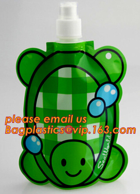 Bolso plegable modificado para requisitos particulares de la botella de agua/de agua de los deportes del logotipo/bolso plegable para el viaje, botella de agua plegable/bolso de agua del plegamiento
