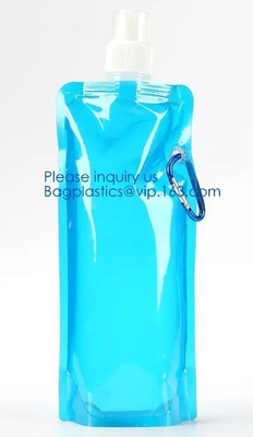 Bageas portátiles plegables plegables de la botella de agua 480ml de los deportes del bolso de agua de la protección del medio ambiente del bolso 480ML de la botella de agua
