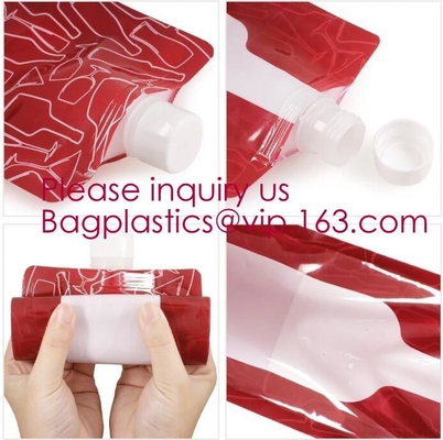 Bolsa plástica reutilizable portátil de la botella de vino del bolso plegable del vino, bolso de empaquetado de encargo del pvc de la botella de vino, vodka, vino, alcohol