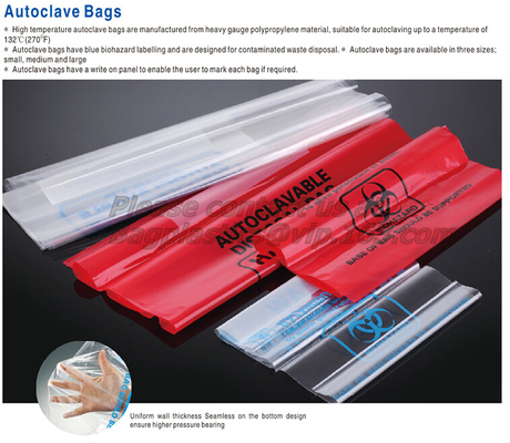 Bolsos de la basura del Biohazard, sacos, bolsos inútiles citotóxicos, bolsos citoestáticos, bolsos de la basura del Biohazard