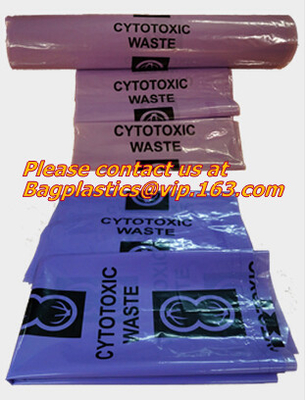 Bolsos de la basura del Biohazard, sacos, bolsos inútiles citotóxicos, bolsos citoestáticos, bolsos de la basura del Biohazard