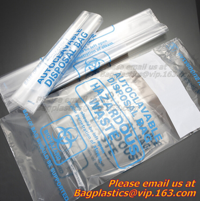 Bolso inútil de la autoclave, bolsos del espécimen, bolsos aptos para el autoclave, sacos, bolsos inútiles citotóxicos, Biobag, apto para el autoclave, Biohazard