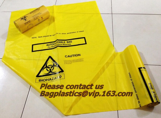 Bolso inútil de la autoclave, bolsos del espécimen, bolsos aptos para el autoclave, sacos, bolsos inútiles citotóxicos, Biobag, apto para el autoclave, Biohazard