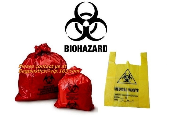 Bolso biodegradable de la basura de la autoclave, bolso amarillo, bolso rojo, bolsos del espécimen, bolsos aptos para el autoclave, sacos, bolsos inútiles citotóxicos