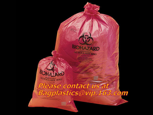 Bolso inútil de la autoclave, bolsos del espécimen, bolsos aptos para el autoclave, sacos, bolsos inútiles citotóxicos, Biobag, Bagplastics, Bagease, Bagpro