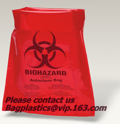 bolsos infecciosos del biohazard, fuentes clínicas, biohazard, bolsos del espécimen, bolsos aptos para el autoclave, sacos, bolsos inútiles citotóxicos