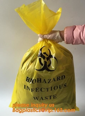 Bolso de basura plástico del rollo coreless del interleaf del bolso de basura del drawtape del biohazard de la capacidad de la extra grande para el uso del hospital, Industri