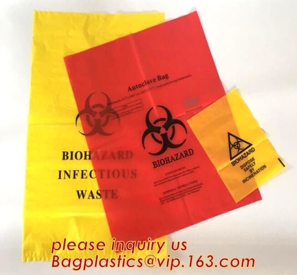 Hospital inútil médico amarillo grande resistente del Biohazard, bolsos médicos de la autoclave del Biohazard, biológico y médico, pac