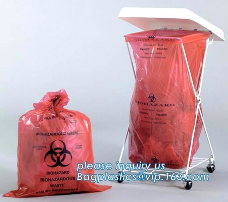 La basura médica del Biohazard empaqueta para Hosptial, bolso de basura disponible plano del biohazard del PE/bolso inútil/bolso de basura, bagplastics