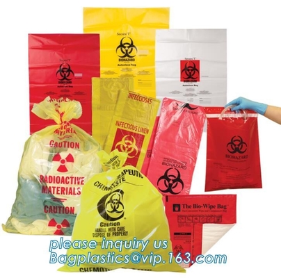 La basura médica del Biohazard empaqueta para Hosptial, bolso de basura disponible plano del biohazard del PE/bolso inútil/bolso de basura, bagplastics