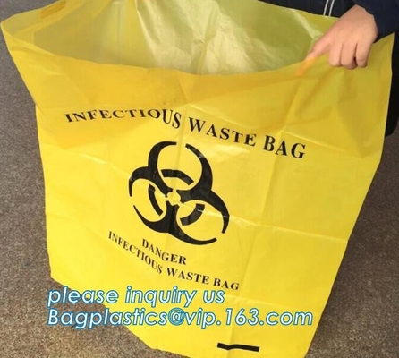 bolsos inútiles clínicos biodegradables, bolso plástico grueso del amianto, bolso inútil disponible del PE, atención sanitaria, atención sanitaria, hospota