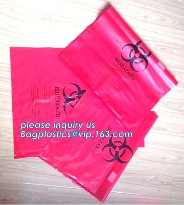bolsos de colección aptos para el autoclave del Biohazard, bolso de basura del Biohazard de 40 galones, las bolsas de plástico del biohazard del ldpe, bagplastics, pac