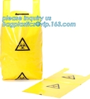Los bolsos inútiles de lino infecciosos de los bolsos plásticos disponibles del biohazard, basura amarilla del Biohazard empaquetan el bolso médico del transporte del espécimen