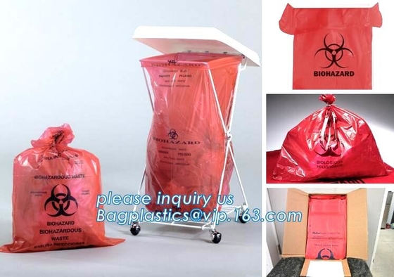 44 galones 37&quot; X 50&quot; densidad linear inútil infecciosa 3,0 milipulgada, bagplastics, bagease del bolso del aislamiento rojo/del bolso del Biohazard baja