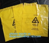 Bolso de basura plástico inútil médico del Biohazard para el hospital, bolso del bolso k del espécimen del biohazard, bolsos del uso de la farmacia para el hospit