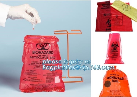 Basura del Biohazard del cierre de tira/bolso de basura para los infecciosas/el uso del hospital, bolso inútil biológicamente peligroso, bagplastics, bagease, pac