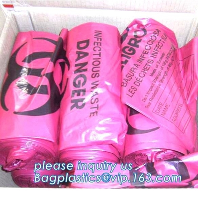 Bolso médico de la basura del Biohazard de los materiales consumibles, bolsos inútiles médicos del lazo, bolsos médicos de la autoclave del Biohazard, bagplastics