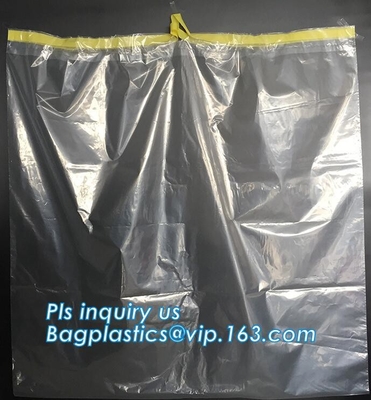 Bolso de basura plástico del rollo coreless del interleaf del bolso de basura del drawtape del biohazard de la capacidad de la extra grande para el uso del hospital, DRAWSTAP