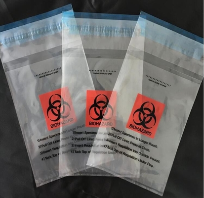 Bolso de la cinta de Adhensive, bagsYellow del sello del uno mismo/bolso del biohazard rojo/negro/trazador de líneas inútiles infecciosos/médicos con la cuerda/el lazo
