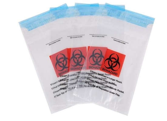 Bolso de la cinta de Adhensive, bagsYellow del sello del uno mismo/bolso del biohazard rojo/negro/trazador de líneas inútiles infecciosos/médicos con la cuerda/el lazo