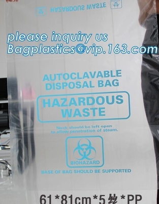 Bolso apto para el autoclave del Biohazard de la emergencia infecciosa en necesidades de la salud del indicador de la etiqueta de advertencia/de la esterilización del rollo