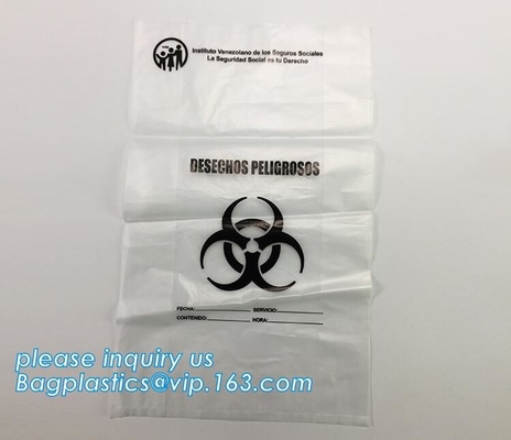 Bolso apto para el autoclave del Biohazard de la emergencia infecciosa en necesidades de la salud del indicador de la etiqueta de advertencia/de la esterilización del rollo