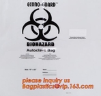 el bolso biodegradable del biohazard/el bolso de basura reciclado, espécimen impreso Biohazard del plástico transparente k del polietileno empaqueta ingenio