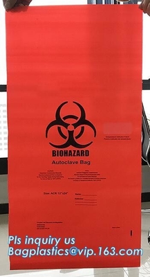 Los bolsos farmacéuticos del transporte del espécimen amarillean el bolso inútil médico de los primeros auxilios, vagos aptos para el autoclave del Biohazard de la emergencia infecciosa