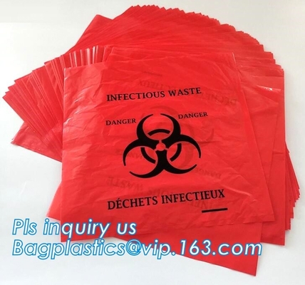 La basura da alta temperatura del Biohazard de la resistencia 120C empaqueta los bolsos médicos de Wast para la esterilización usada en el hospital, bagease