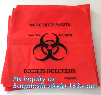 La basura da alta temperatura del Biohazard de la resistencia 120C empaqueta los bolsos médicos de Wast para la esterilización usada en el hospital, bagease
