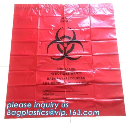 Bolsos inútiles clínicos biodegradables del PLA, bolso inútil médico, cuesta biodegradable resistente de los bolsos de basura de la basura de la basura del biohazard