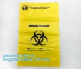 Los linos manchados que la basura empaqueta bulto amarillo del cinturón de lazo valoraron bolsos resistentes del Biohazard por el Biohazard del rollo infeccioso