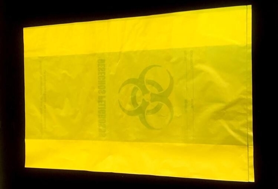 La basura inútil médica del bolso del Biohazard del hospital empaqueta los bolsos inútiles de los linos de las infecciones, bolso de lino del biohazard rojo para el hospital