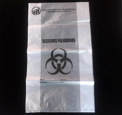 La basura inútil médica del bolso del Biohazard del hospital empaqueta los bolsos inútiles de los linos de las infecciones, bolso de lino del biohazard rojo para el hospital