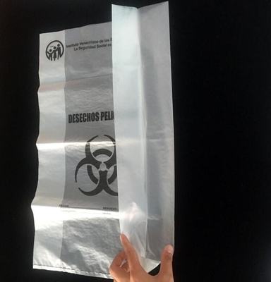 La basura inútil médica del bolso del Biohazard del hospital empaqueta los bolsos inútiles de los linos de las infecciones, bolso de lino del biohazard rojo para el hospital