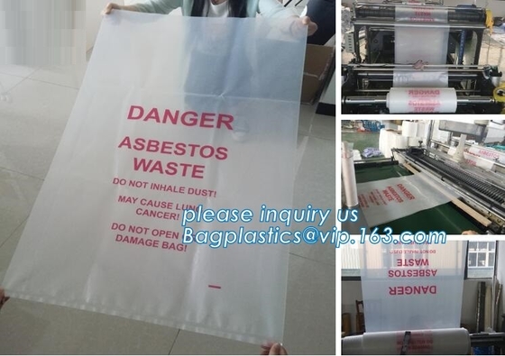 Bolsos de basura de empaquetado modificados para requisitos particulares materiales del amianto resistente industrial abonable del plástico transparente del logotipo del LDPE, bagplasti