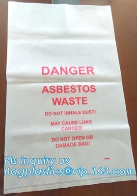 Bolsos de la basura del amianto del PE, la bolsa de plástico de la disposición para la basura de la construcción, bolso para las fibras de amianto, bagplastics, bagea de los desperdicios