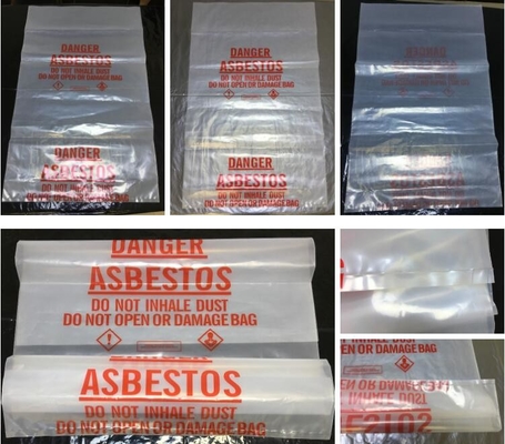 El bolso que embala del PE para las fibras de amianto, amianto más grueso de gran tamaño del LDPE quita los bolsos, bolsos grandes de la eliminación de desechos del amianto, pac