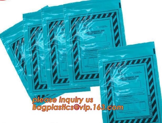 bolso de la sangre, bolsos del apretón de la sangre. bolsa de la cremallera para el bolso de empaquetado del espécimen patológico médico del espécimen, portador intermedio de la sangre