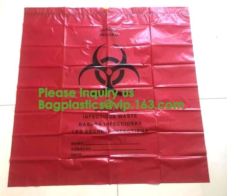 El Biohazard biodegradable de Dtrawstring empaqueta el drawtape médico, bolso biológico del peligro, bolso amarillo del Biohazard - bio basura del peligro