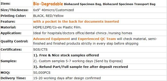 El bio peligro Tote Bags, bio basura roja adhesiva del peligro empaqueta 6&quot; x 6&quot; 200/Bx, paquete en línea del bagease de los bio bolsos del peligro de la tienda