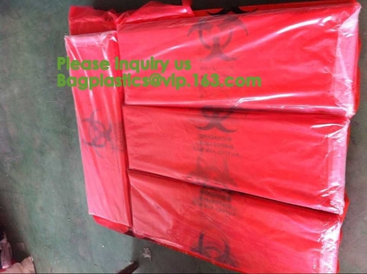 Guía de la eliminación de residuos para los laboratorios de investigación, bolsos biológicos del peligro del HDPE, bolsos biológicos de la basura del peligro, 600 x 500m m, Yellow-50/