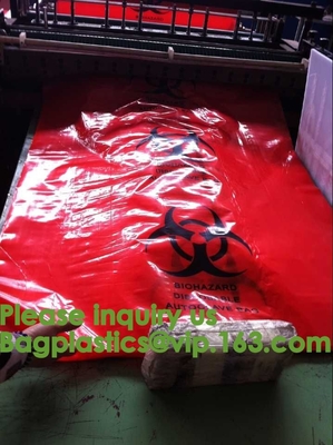 Guía de la eliminación de residuos para los laboratorios de investigación, bolsos biológicos del peligro del HDPE, bolsos biológicos de la basura del peligro, 600 x 500m m, Yellow-50/