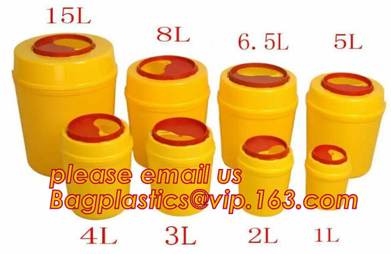 compartimiento de polvo del hospital, bio cubo de la basura médico, envases médicos plásticos, colección de pequeños productos médicos de cristal, variou
