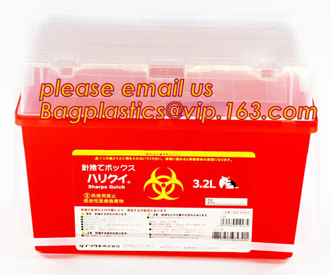 regulaciones agudas de los envases 5-quart, envase agudo del biohazard, fuentes duales disponibles del biohazard - jeringuillas sin n