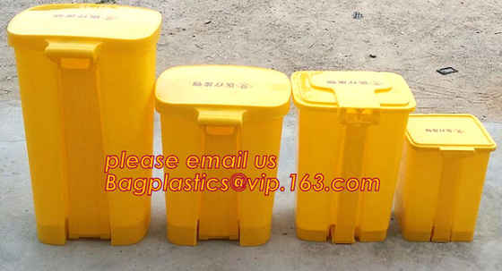 cubo de la basura plástico recogido basura inútil sanitaria del soporte de la calle 50L, 240 L cubo de la basura médico del envase de basura de los botes de basura