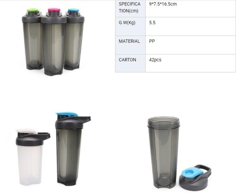 700ML botella plástica portátil, 500ML taza plástica portátil, botellas de consumición plásticas portátiles del premio de la salud, Fashional p