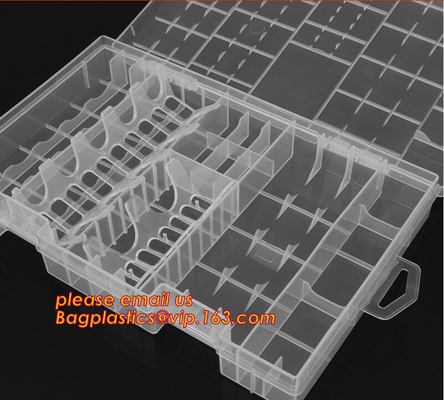 Caja de almacenamiento plástica con 15 envases desprendibles de la herramienta de los compartimientos, la caja de almacenamiento dividida plástica para el caramelo y las nueces