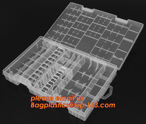 Caja de almacenamiento plástica con 15 envases desprendibles de la herramienta de los compartimientos, la caja de almacenamiento dividida plástica para el caramelo y las nueces