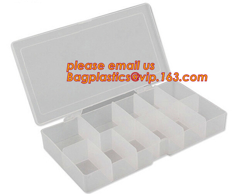 Caja de almacenamiento plástica para el accesorio de los tornillos, almacenamiento transparente multifuncional Kit Plastic Container Box con 8 Compartme